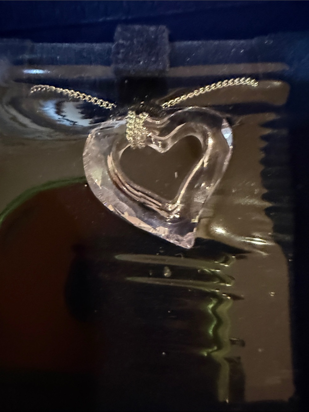 Swarovski Pink Crystal Open Heart Pendant with Necklace